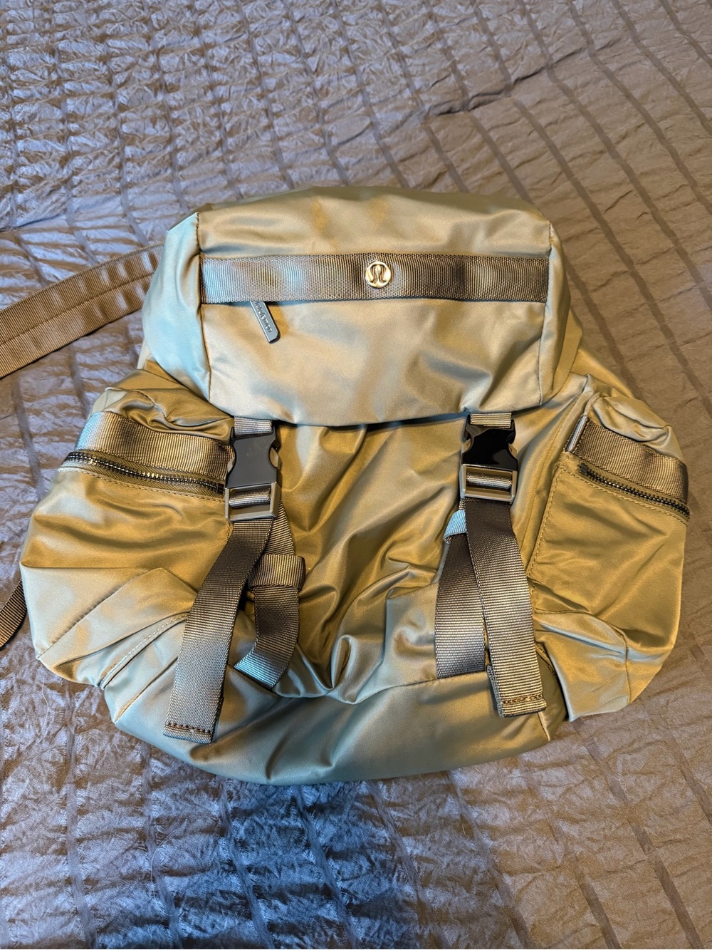 lululemon athletica Olive Green Backpack with Buckle Straps